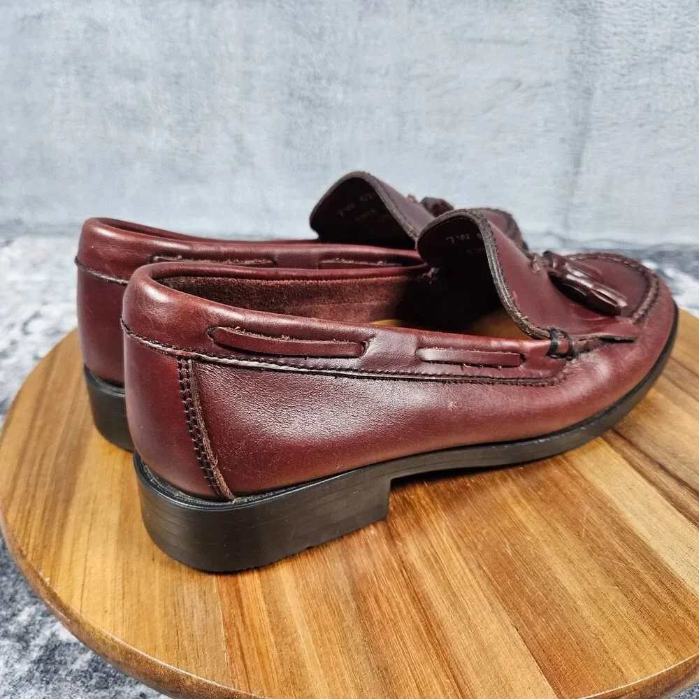 GH Bass Weejuns Marietta II Shoes Womens 7W Brown Leather Tassel Loafers Slip On